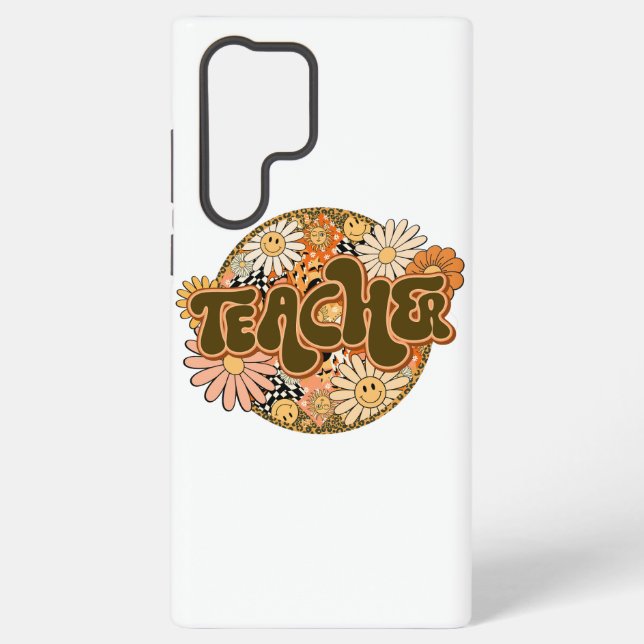 Funda Para Samsung Galaxy 70s Style Floral "Teacher" Appreciation (Reverso )