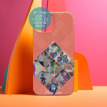 Funda Para Samsung Galaxy S21  9 Foto Collage de patrón de diamante Coral terra c<br><div class="desc">Un collage de 9 fotos en una cuadrícula en forma de diamante para destacar muchas fotos del año pasado. La cuadrícula de fotos está incluida con una línea de texto - un guión manuscrito muy divertido. El fondo son los corales y las sombras o la terracota</div>