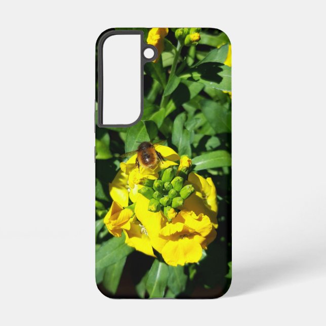 Funda Para Samsung Galaxy Abeja a las flores amarillas (Reverso )