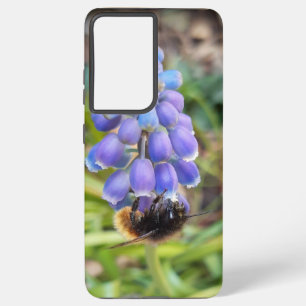 Funda Para Samsung Galaxy S21+ Abeja en Muscari Armeniacum , Hiacinato de uva