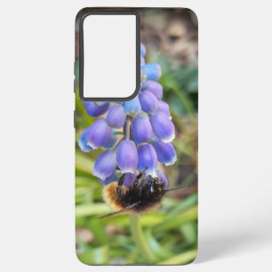 Funda Para Samsung Galaxy S21 Ultra Abeja en Muscari Armeniacum , Hiacinato de uva