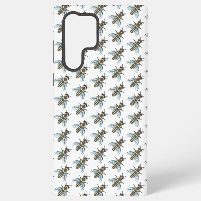 Funda Para Samsung Galaxy Abeja melífera (blanca) - Funda Samsung (Reverso )