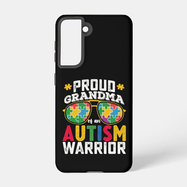 Funda Para Samsung Galaxy Abuela Orgullosa De Una Familia Guerrera Del Autis (Reverso )