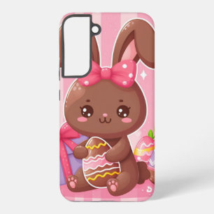 Funda Para Samsung Galaxy S22+ Abundancia de Pascua de chocolate con rayas rosas