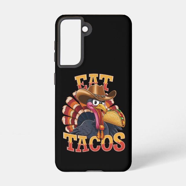 Funda Para Samsung Galaxy Acción de Gracias Turquía come tacos graciosos mex (Reverso )