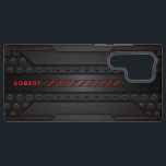 Funda Para Samsung Galaxy S22 Ultra Acento rojo de textura negra geométrica metálica<br><div class="desc">Imagen de fondo de textura geométrica metálica con acento rojo y monograma personalizado.</div>