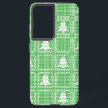 Funda Para Samsung Galaxy S21 Ultra Acogedor patrón de suéter feo de árbol de Navidad<br><div class="desc">Patrón con Navidades suéter feo y pino a cuadros</div>