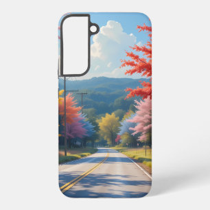 Funda Para Samsung Galaxy S22+ Acuarela de camino rural otoñal pastel