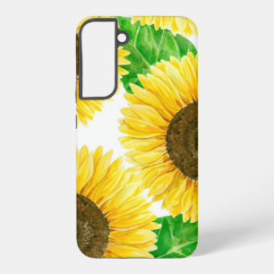 Funda Para Samsung Galaxy S22+ acuarela de girasoles
