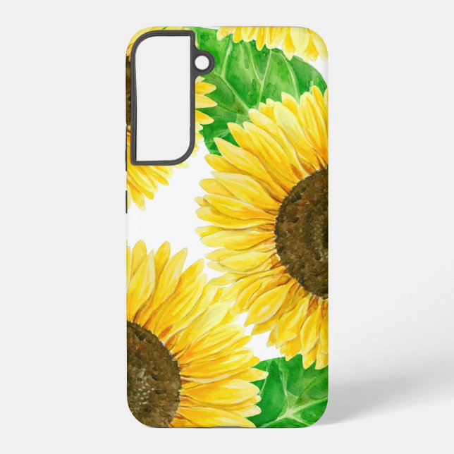 Funda Para Samsung Galaxy acuarela de girasoles (Reverso )