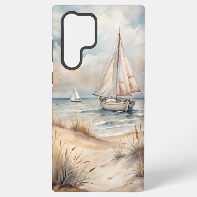 Funda Para Samsung Galaxy Acuarela de Vela Pacífica (Reverso )