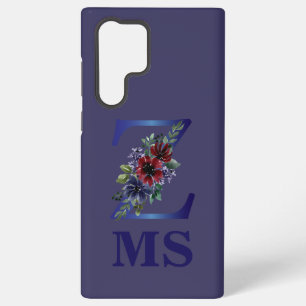 Funda Para Samsung Galaxy S22 Ultra acuarela elegante de un ramo floral rojo y azul
