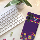 Funda Para Samsung Galaxy S21 Adolescente Morado Monograma Diversión Inespiritiv<br><div class="desc">Este alegre y colorido estuche de celulares Inespirivity será la adición perfecta a tu teléfono. Las bonitas flores de color pastel son perfectas para cualquier edad. Añadir un inicial para personalizar este funda colorido. Se agregaron muchos nuevos estuches de teléfono en mi tienda Zazzle. Para ver más de mi arte...</div>