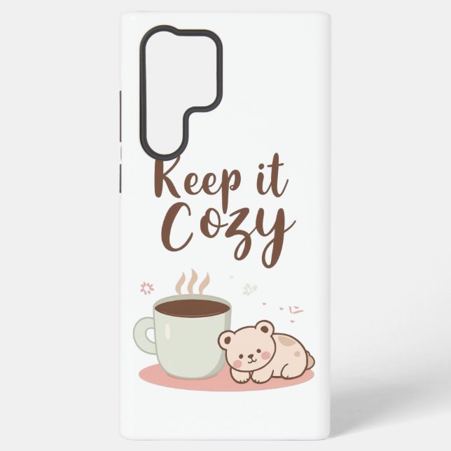 Funda Para Samsung Galaxy Adorable "Keep it Cozy" Winter Graphic (Reverso )