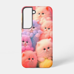 Funda Para Samsung Galaxy S22 Adorables Gatitos Esponjosos en Colores Pastel Sua