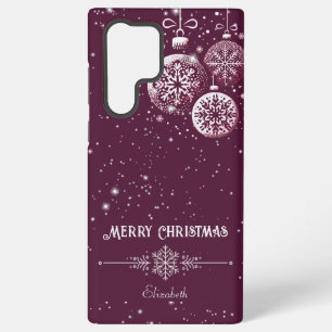 Funda Para Samsung Galaxy S22 Ultra Adornos de copo de nieve de Feliz Navidad
