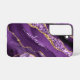 Funda Para Samsung Galaxy Agate Purple Gold Purpurina con tu nombre (Back Horizontal)