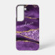 Funda Para Samsung Galaxy Agate Purple Violet Gold Purpurina tu nombre de lu (Back)