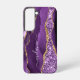 Funda Para Samsung Galaxy Agple Purple Gold Purpurina Marble Nombre personal (Back)