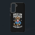 Funda Para Samsung Galaxy S21 Aguanta Compañero Estoy Sobrestimulado Retro Weste<br><div class="desc">Aguanta Compañero Estoy Sobrestimulado Gato Vaquero Retro Western</div>