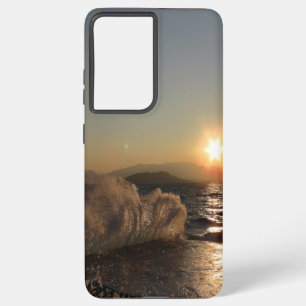 Funda Para Samsung Galaxy S21 Ultra Aguas rompeolas en Croacia hermosa puesta de sol