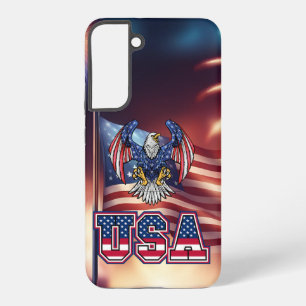 Funda Para Samsung Galaxy S22+ Águila Baldosa Estadounidense Patriótica