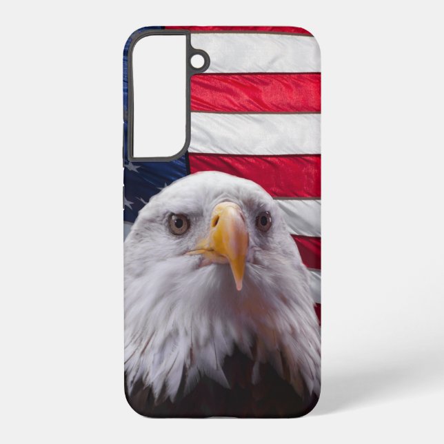 Funda Para Samsung Galaxy Águila calva americana y bandera americana (Reverso )