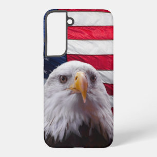 Funda Para Samsung Galaxy S22+ Águila calva americana y bandera estadounidense