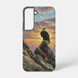 Funda Para Samsung Galaxy S22 Águila calva en la cima de una montaña al amanecer