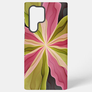 Funda Para Samsung Galaxy S22 Ultra Alegría, rosa verde fantasía floral fractal antrac