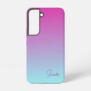 Funda Para Samsung Galaxy S22 Algodón de azúcar ombre rosa y azul lindo