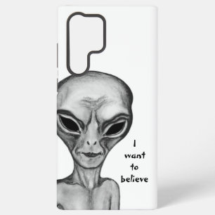 Funda Para Samsung Galaxy S22 Ultra Alienígena Gris, Quiero creer