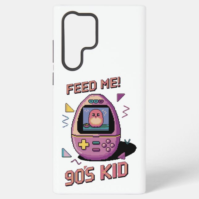 Funda Para Samsung Galaxy ¡Alimentadme! Mascota virtual retro diseño de arte (Reverso )