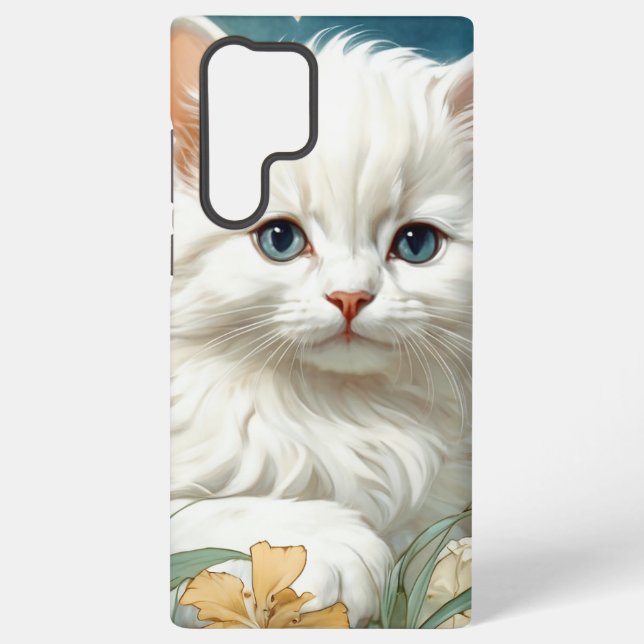 Funda Para Samsung Galaxy Alphonse Mucha Art Nouveau Kitten (Reverso )