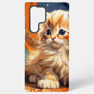 Funda Para Samsung Galaxy S22 Ultra Alphonse Mucha Art Nouveau Naranja Cat