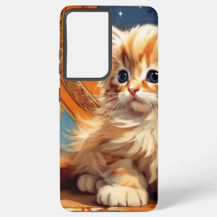Funda Para Samsung Galaxy S21 Ultra Alphonse Mucha Art Nouveau Naranja Cat