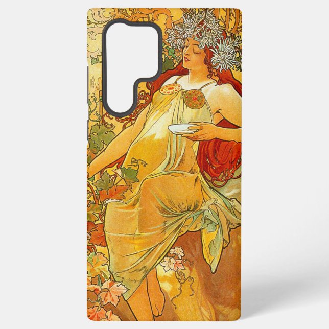 Funda Para Samsung Galaxy Alphonse Mucha Art Nouveau Otoño (Reverso )
