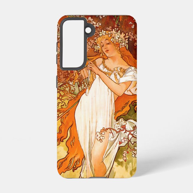 Funda Para Samsung Galaxy Alphonse Mucha modernidad primavera (Reverso )