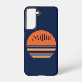 Funda Para Samsung Galaxy S21 Amanecer retro a rayas personalizado