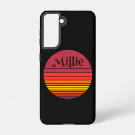 Funda Para Samsung Galaxy S21 Amanecer retro a rayas personalizado