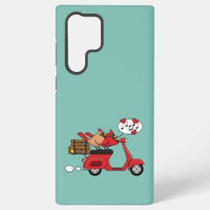 Funda Para Samsung Galaxy S22 Ultra Amantes del Cardenal Rojo en Scooter