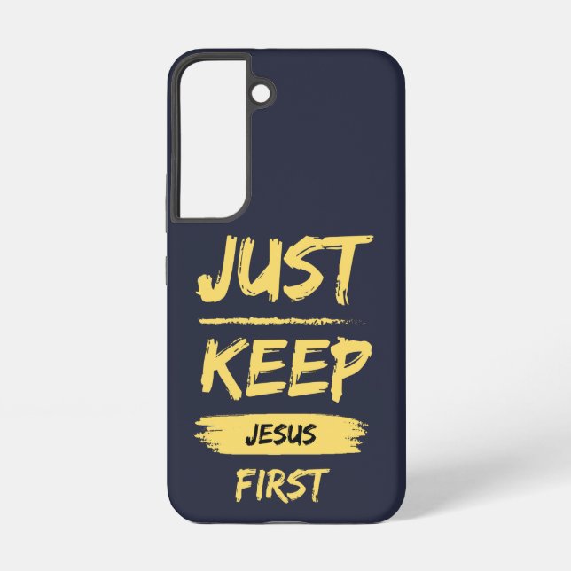 Funda Para Samsung Galaxy Amarillo Sólo Mantener A Jesús Primero (Reverso )