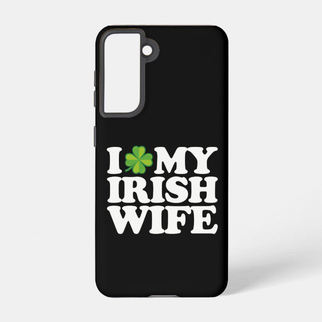 Funda Para Samsung Galaxy Amo a mi esposa irlandesa Funny Couple St Patrick' (Reverso )