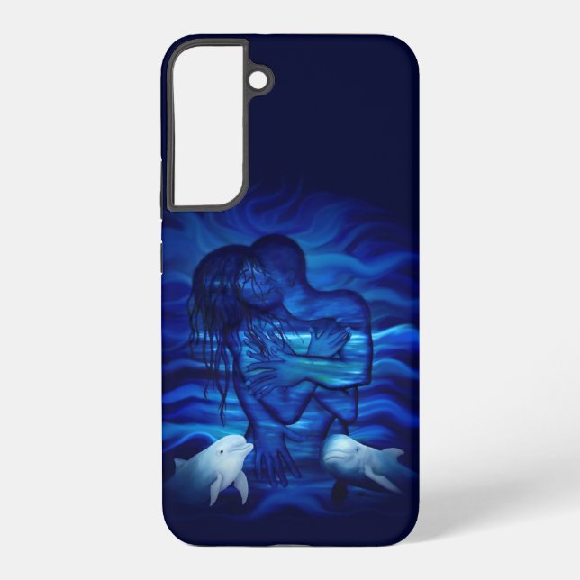 Funda Para Samsung Galaxy Amor, acto de pasión - pareja con delfín (Reverso )