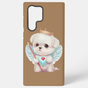 Funda Para Samsung Galaxy S22 Ultra Amor celestial: Perro maltés Ángel lindo