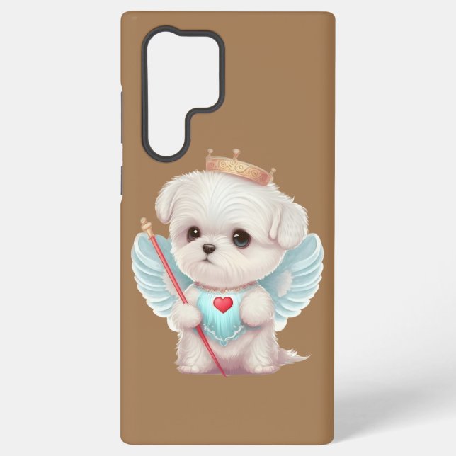 Funda Para Samsung Galaxy Amor celestial: Perro maltés Ángel lindo (Reverso )