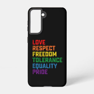 Funda Para Samsung Galaxy S21 Amor Respeto Libertad Tolerancia Igualdad Orgullo