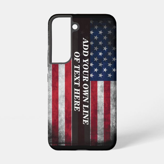 Funda Para Samsung Galaxy Añadir tu texto a la bandera estadounidense (Reverso )