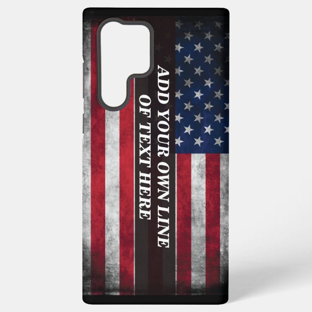 Funda Para Samsung Galaxy Añadir tu texto a la bandera estadounidense (Reverso )