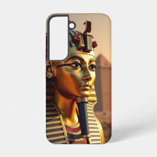 Funda Para Samsung Galaxy S22 Ancient Egyptian King Tut Gold Mask with Pyramids